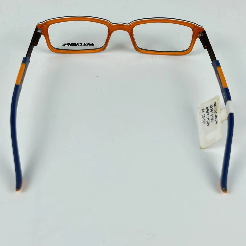 Skechers Youth SK 1110‎ NVOR Eyeglasses Frame Navy Ivory Full Rim 44-16-125